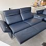 2x Sofa 2,5-Sitzer Leder Dunkelblau 1