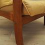Armchair Teak Wood Leather Yellow 1960s 14