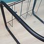 Vintage Beistelltisch Glas Metall Schwarz 1970er Jahre 10