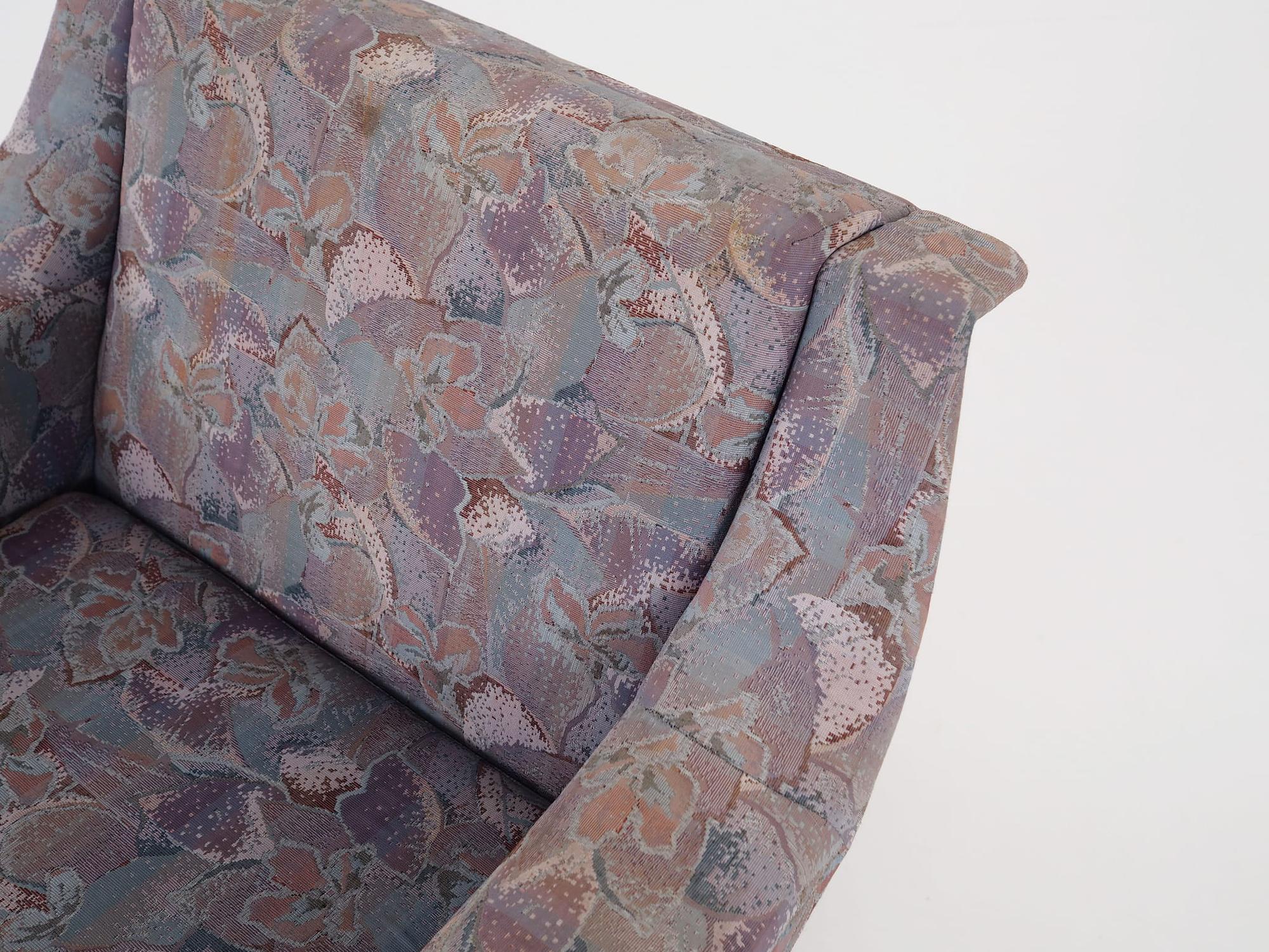 Vintage armchair beech wood textile violet 1960s 10
