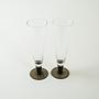 2x Champagne glasses Glass Transparent 1970s 3