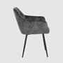 2x Armchair upholstered in tufted velvet, medium grey 2