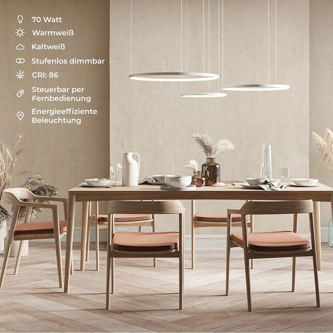 Ring-shaped LED pendant lamp CAECILIA White 3