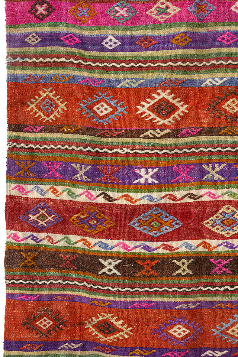 Vintage Anatolian Kilim Handgewebt Wolle 1960er Jahre 1
