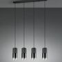 Pendant light 4-light glass metal black 0