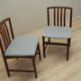 2x Vintage Stuhl Teakholz Textil Braun 1970er Jahre 2