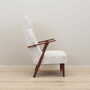 Vintage Stuhl Teakholz Samt Weiß 1970er Jahre  5