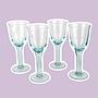4x Vintage wine glass 1980s 0