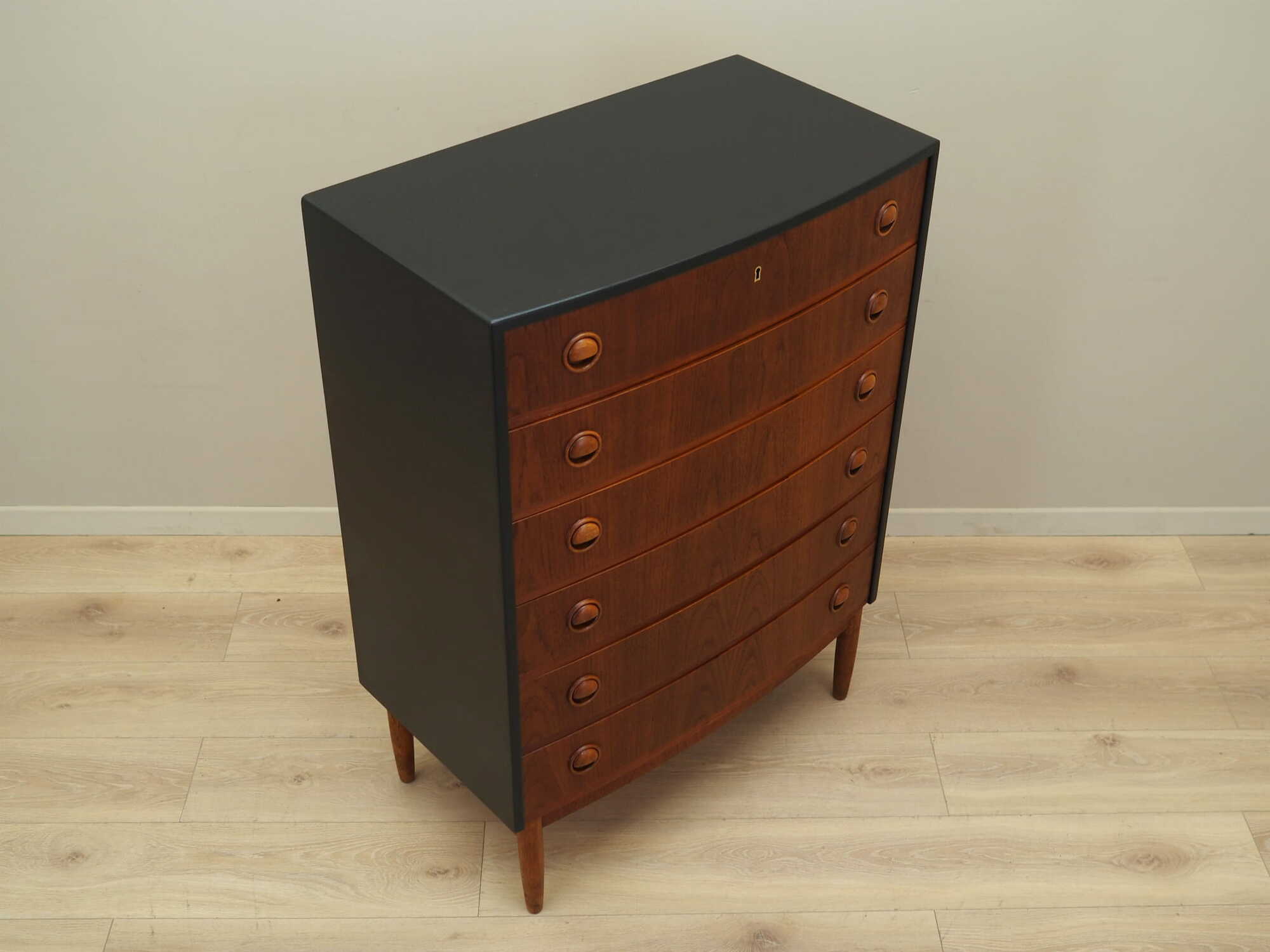 Vintage chest of drawers Teak wood Brown 1960s 5