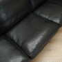 Sofa Leather Black 1970s 6