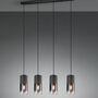 Pendant light 4-light glass metal black 1