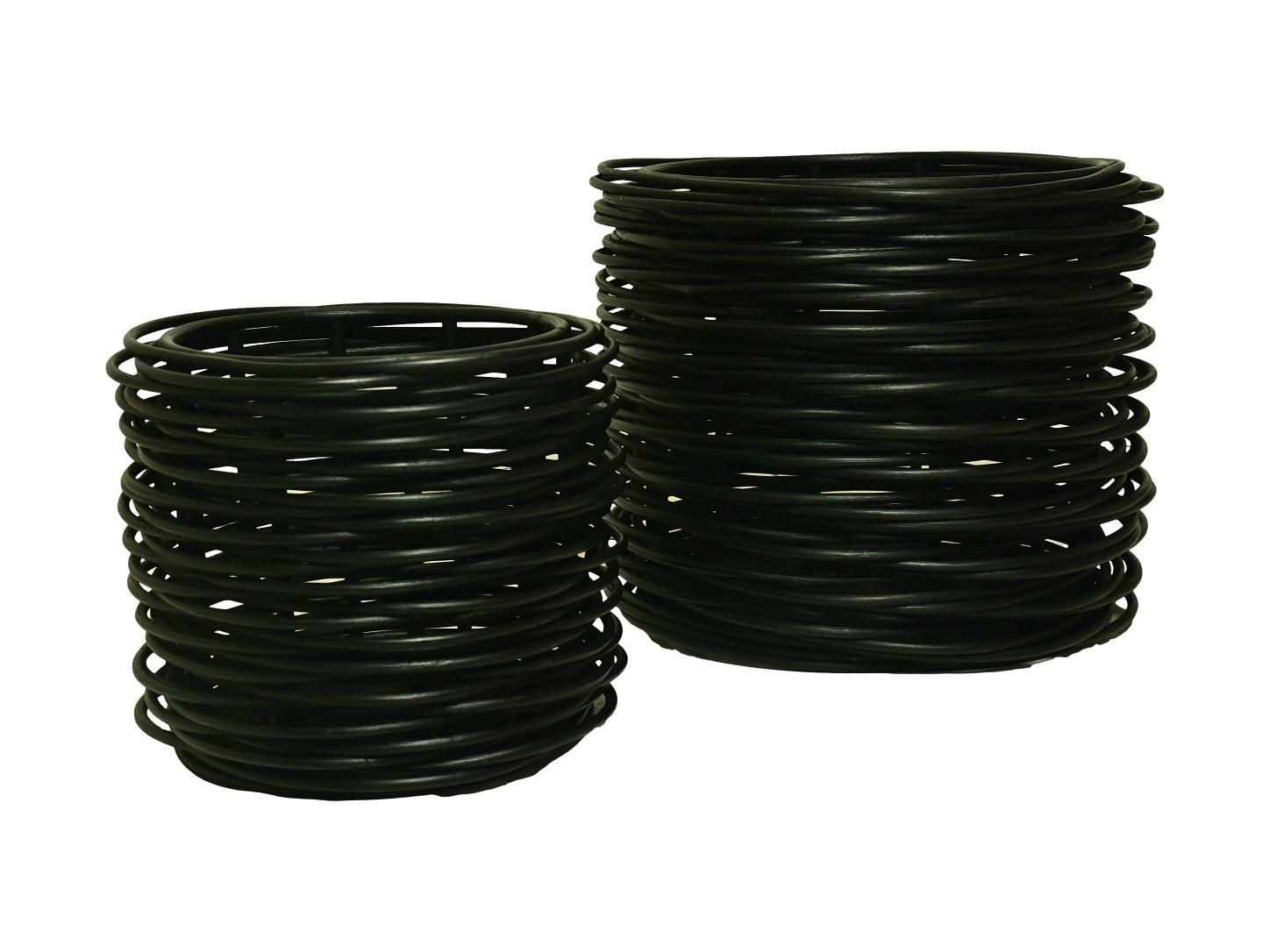 2x Korb Rattan Schwarz 0
