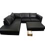 Indivi Ecksofa mit Ruhemodul & Hocker Salto-Leder Schwarz 2