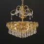 Vintage Chandelier Brass Glass Gold 1970s 1