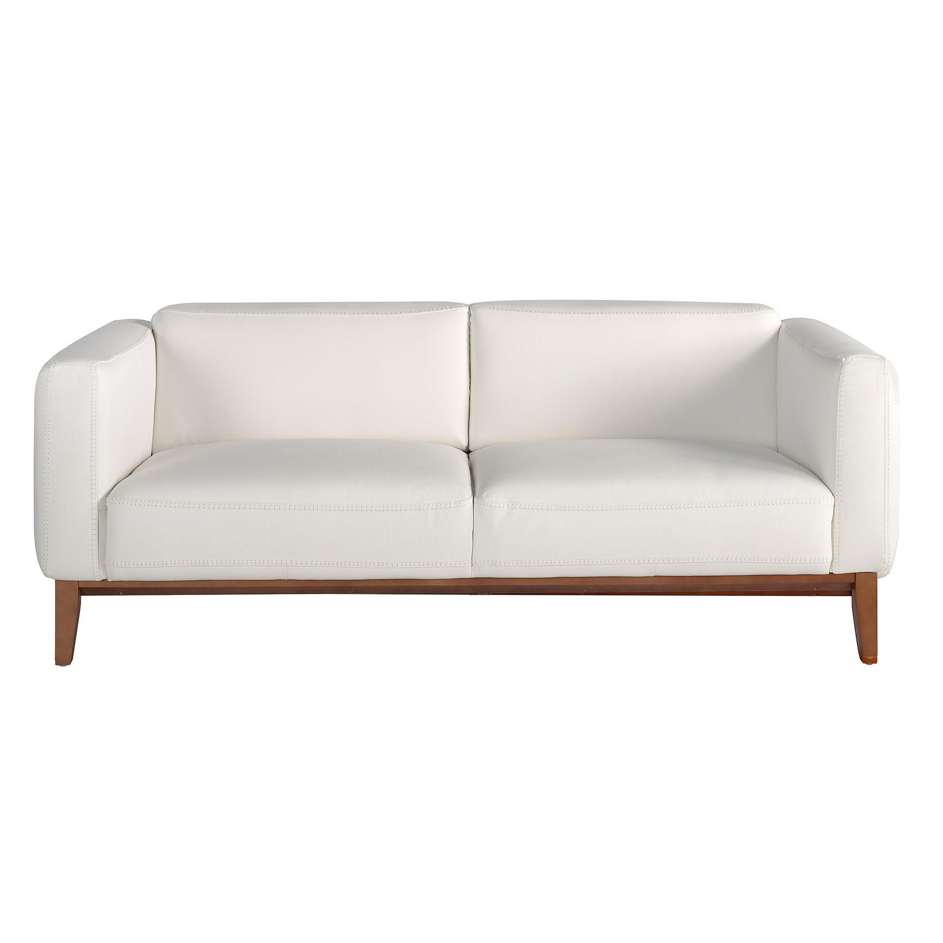 White leather 3-seater sofa 6115 1