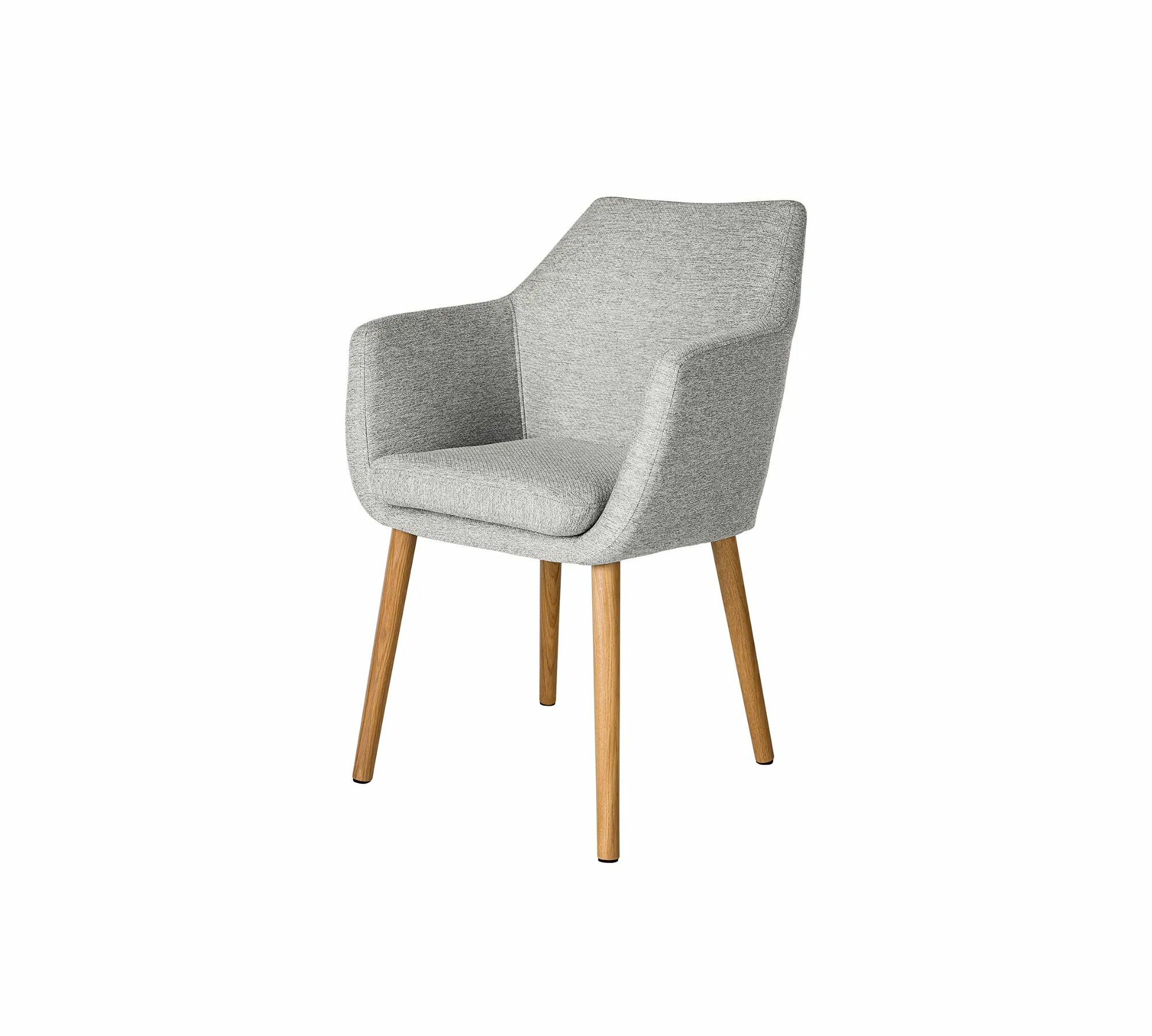 Armlehnstuhl Holz Webstoff Hellgrau 1