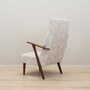Vintage Stuhl Teakholz Samt Weiß 1970er Jahre  3