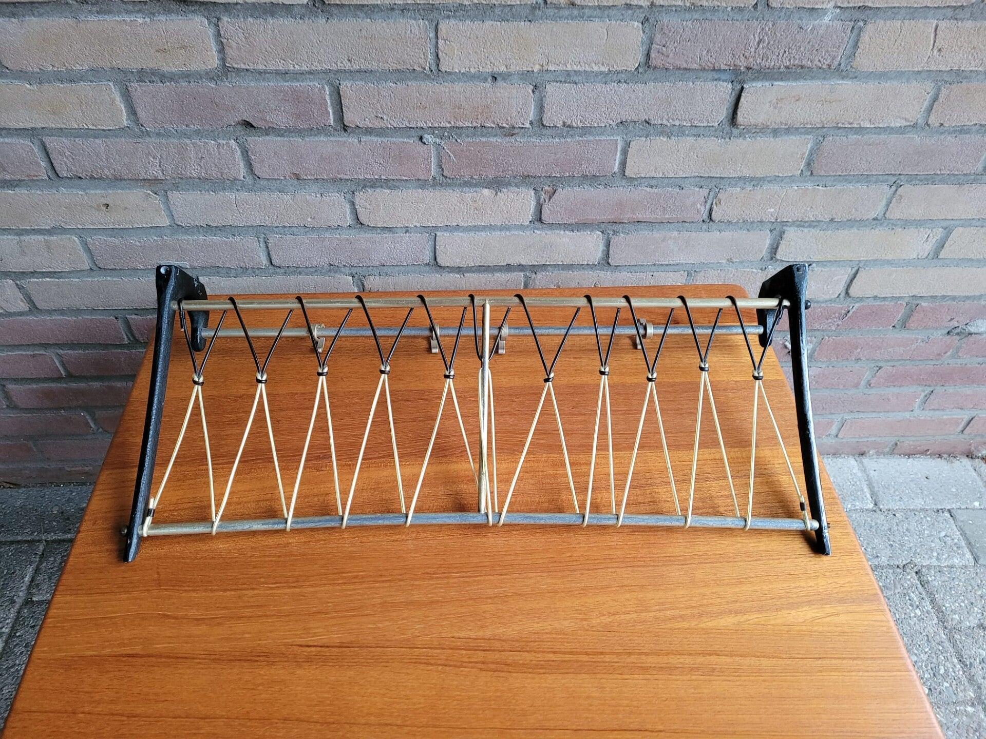Vintage Garderobe Metall Grau 1960er Jahre  1
