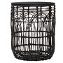 Arles Runder Hocker-Tisch Rattan Holz Schwarz 1