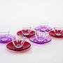 Glass Cup Set Multicolored 1970s 9