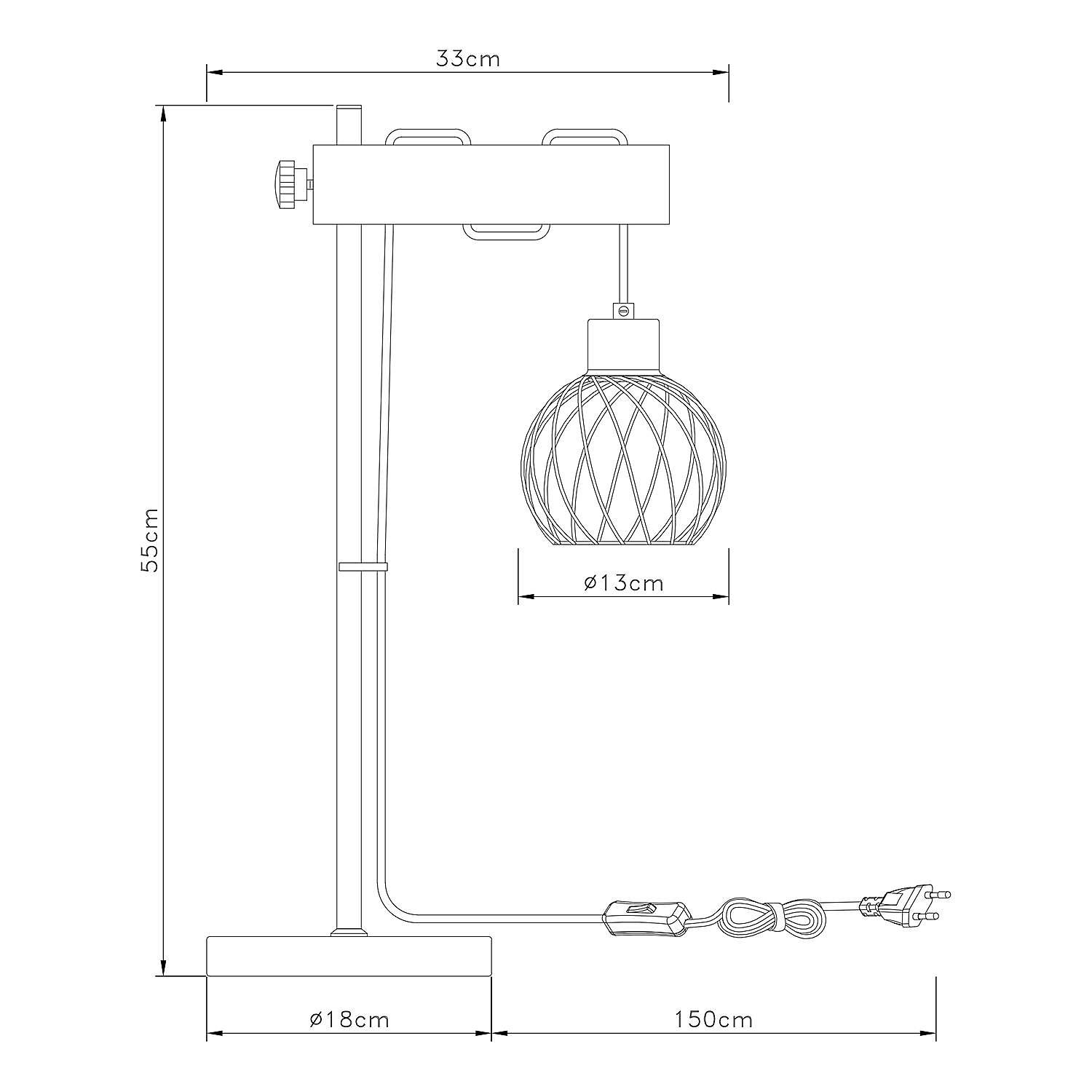 Table lamp Paulo 1-light Black 4