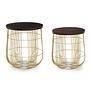 2x Agra Beistelltischen Mangoholz Messing-Finish 0