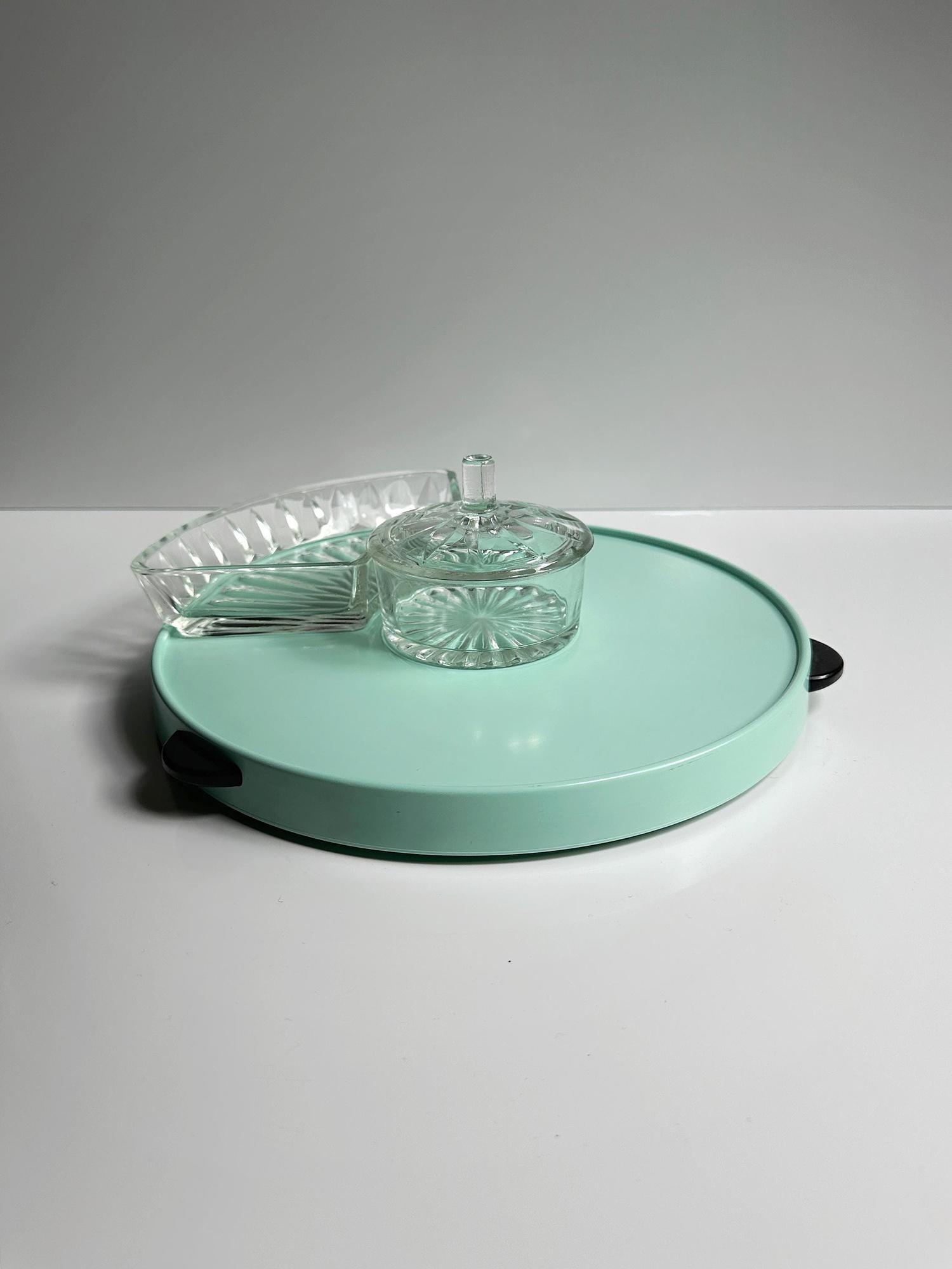 Vintage Kabarett Drehteller mit Schalen 1950er Jahre 4