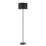 Floor lamp Hostel II Cotton fabric Iron Black Brass 0