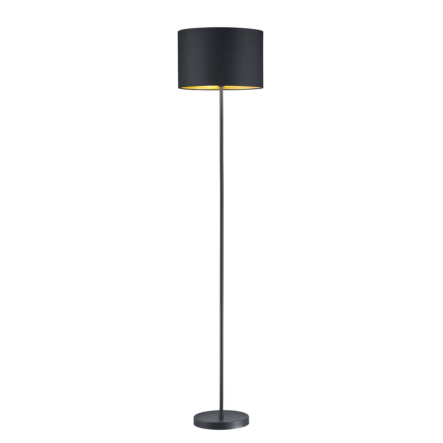 Floor lamp Hostel II Cotton fabric Iron Black Brass 0