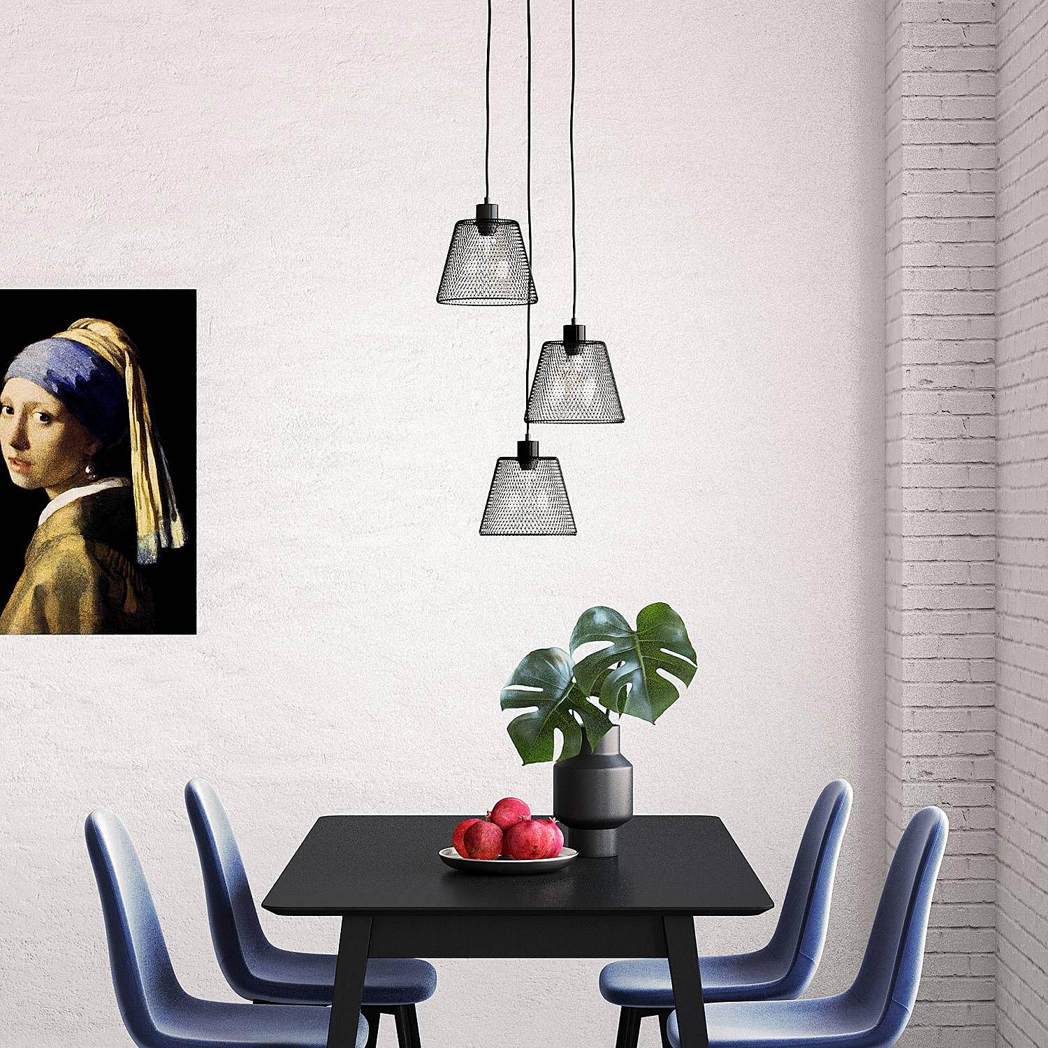 Le Vigan Pendant Lamp Iron 3-bulb 1