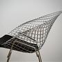 Bertoia Diamond Chair Silver with black cushion 4