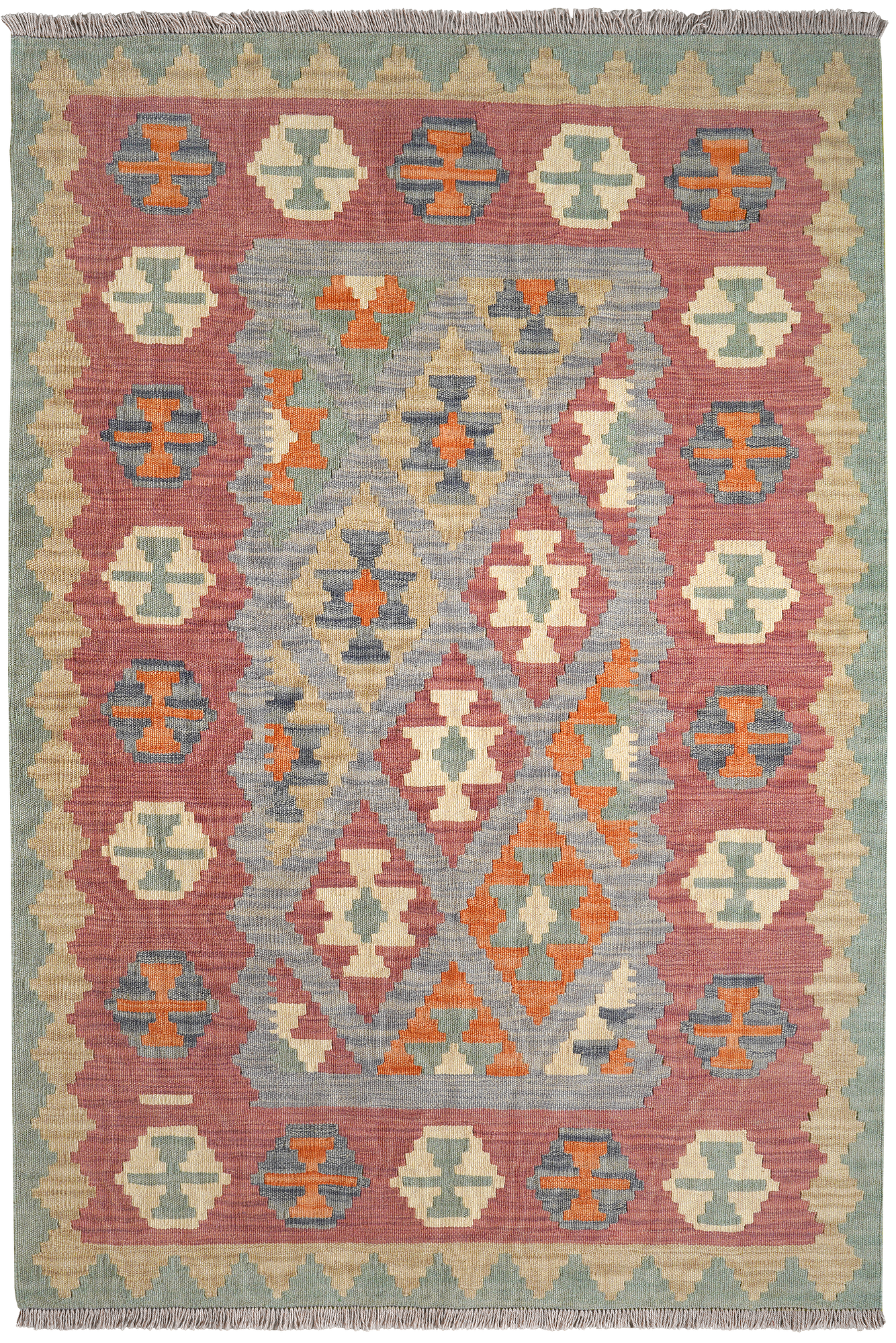 Kelim Gashgai Carpet Wool Blue 0