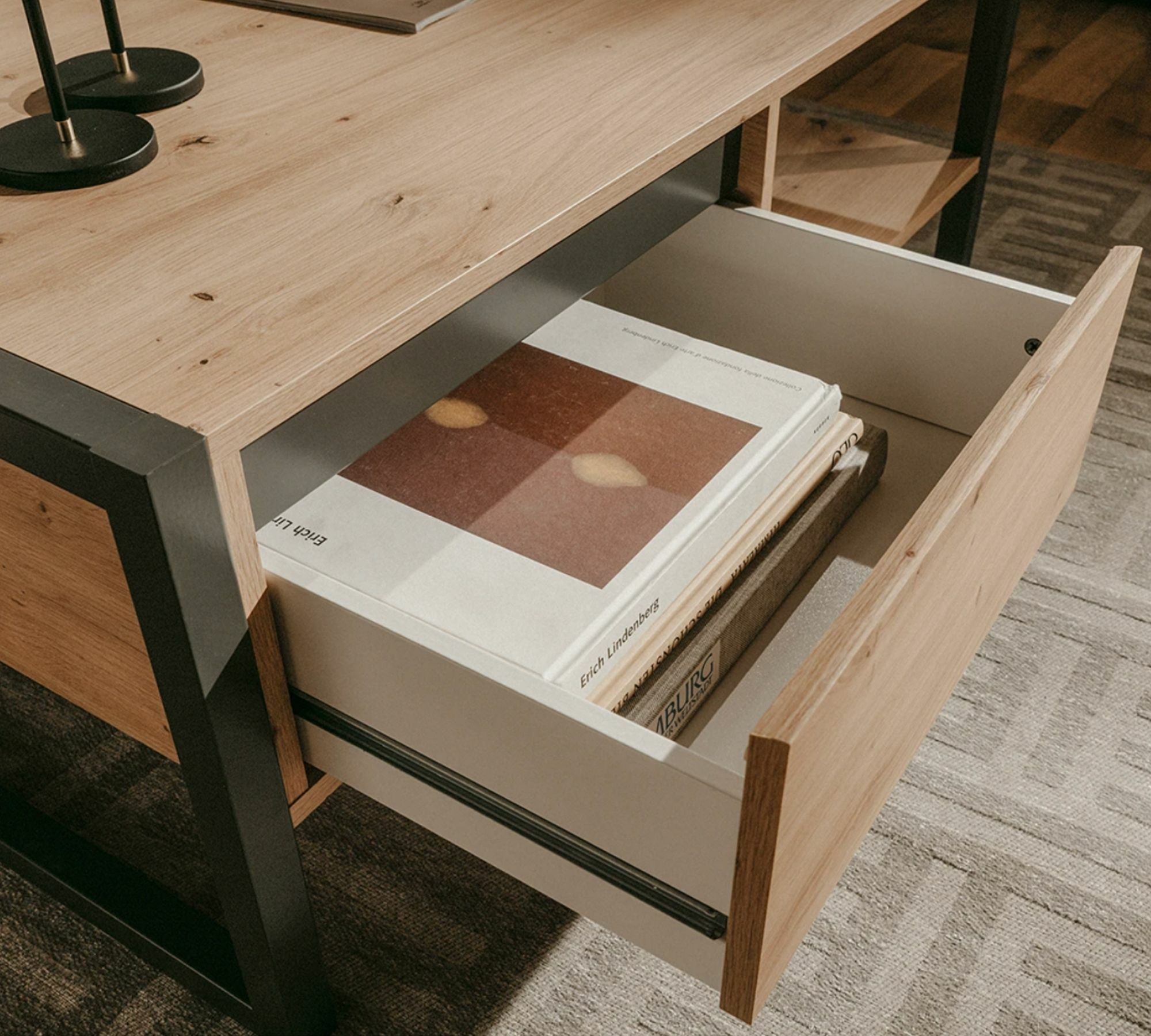 Couchtisch mit Schublade Eichendekor 7