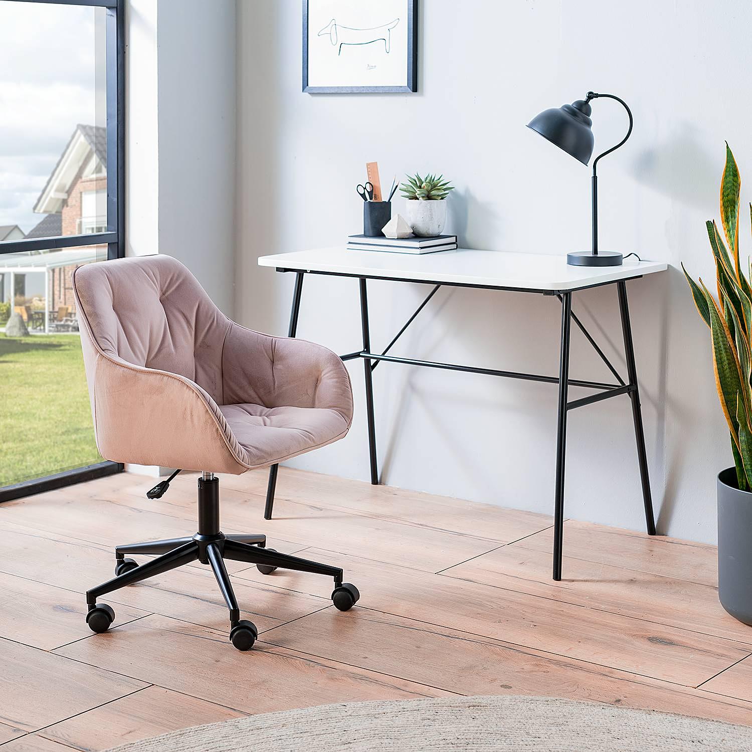 TILLY Office Chair Velvet Dusty Pink 2