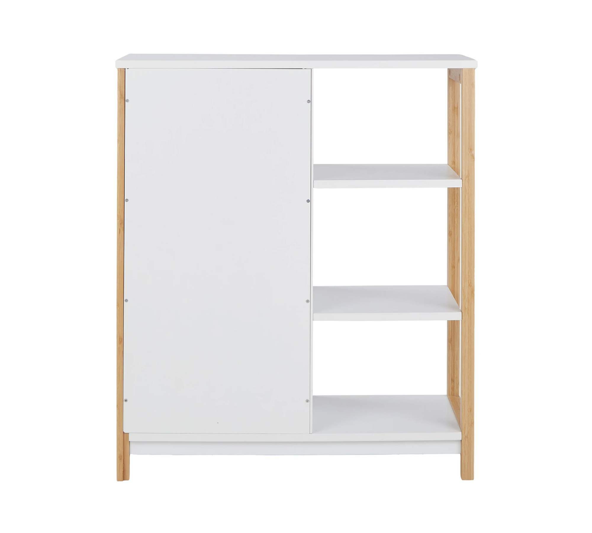 Badschrank Bambus Natur Weiß 4