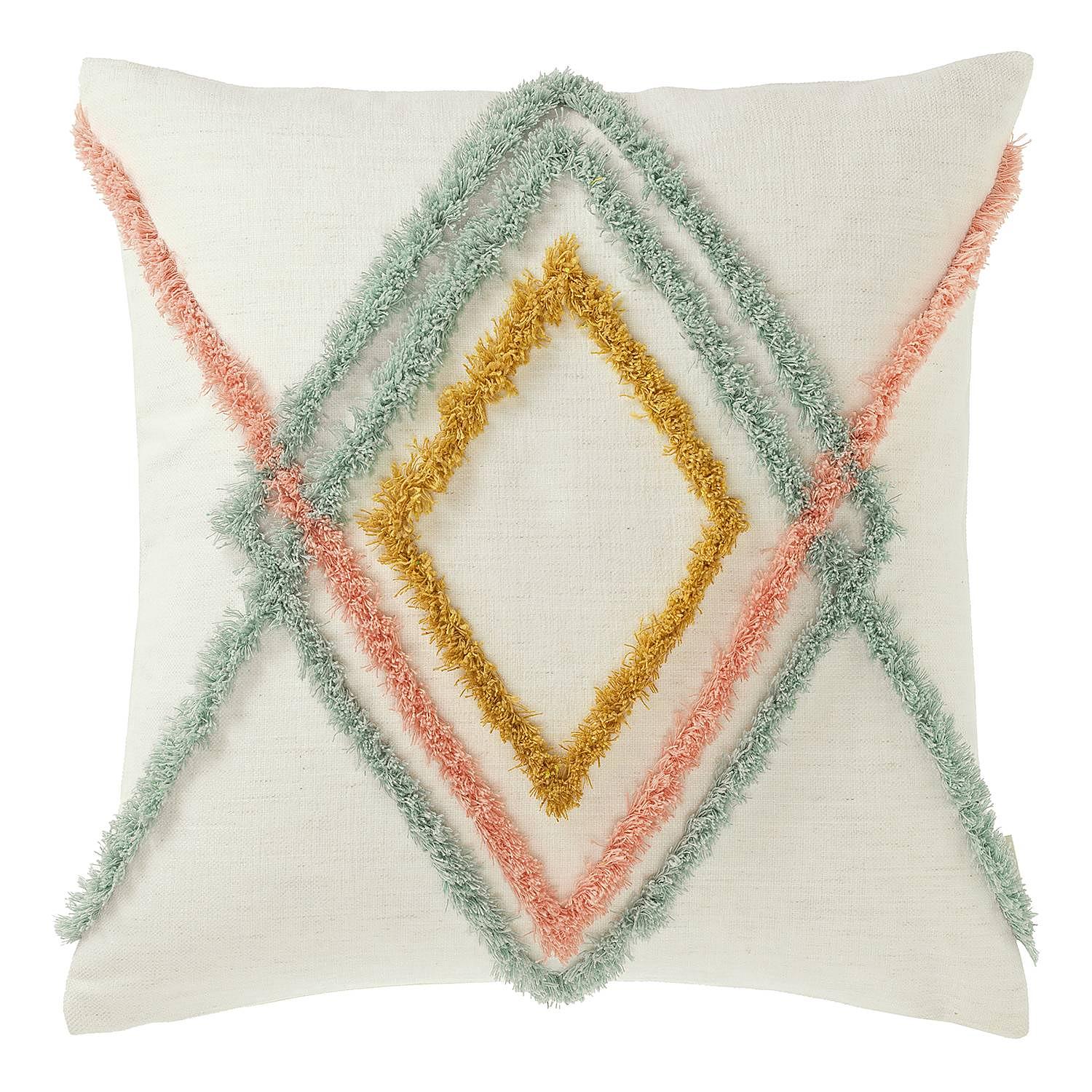 Colour Rhombus Pillowcase Linen Polyester 45 x 45 cm 0