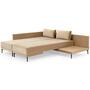 Vivica Schlafsofa Récamiere Links Velours Matt Beige 3