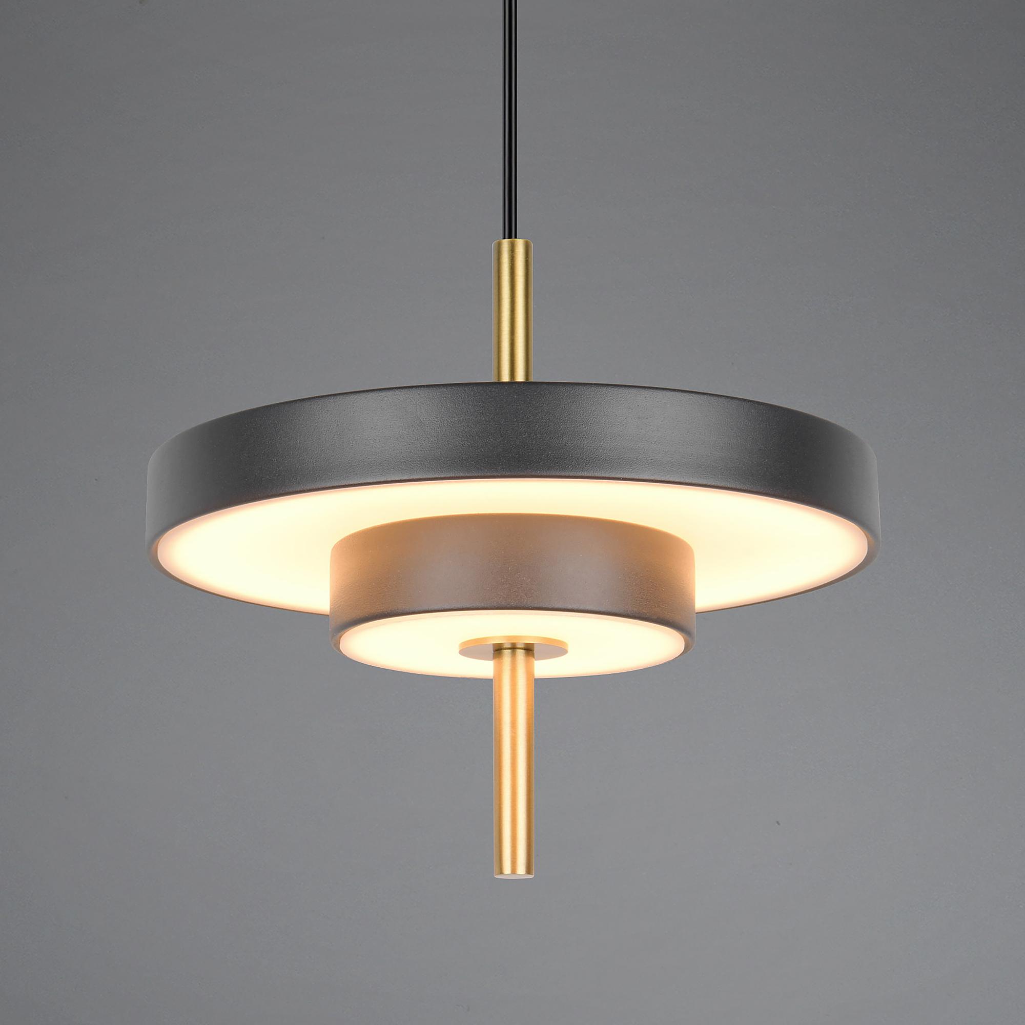 LED Pendant Light Keaton 1-Light Polycarbonate Iron Black 20 cm 0