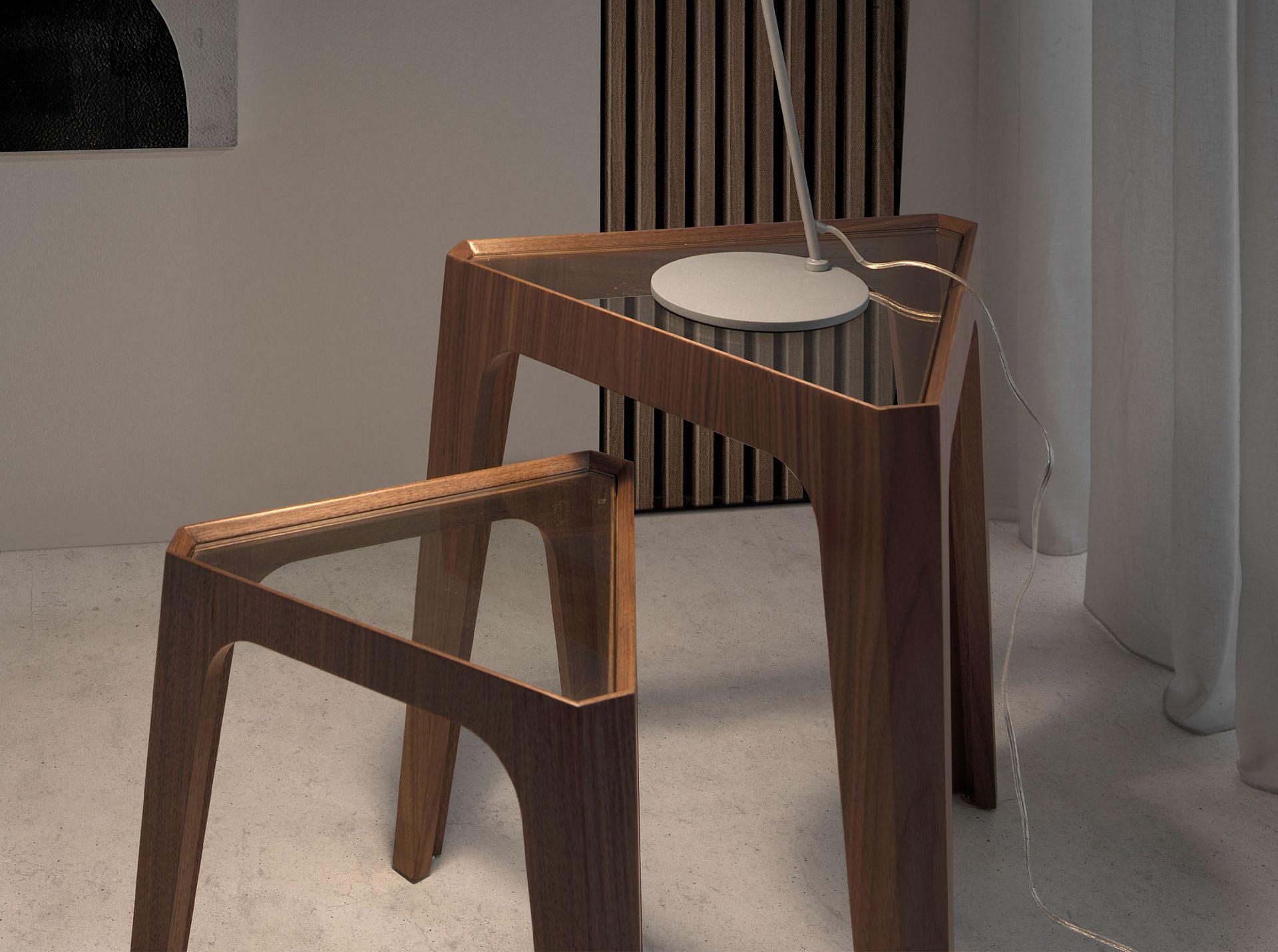 Side table glass brown 5