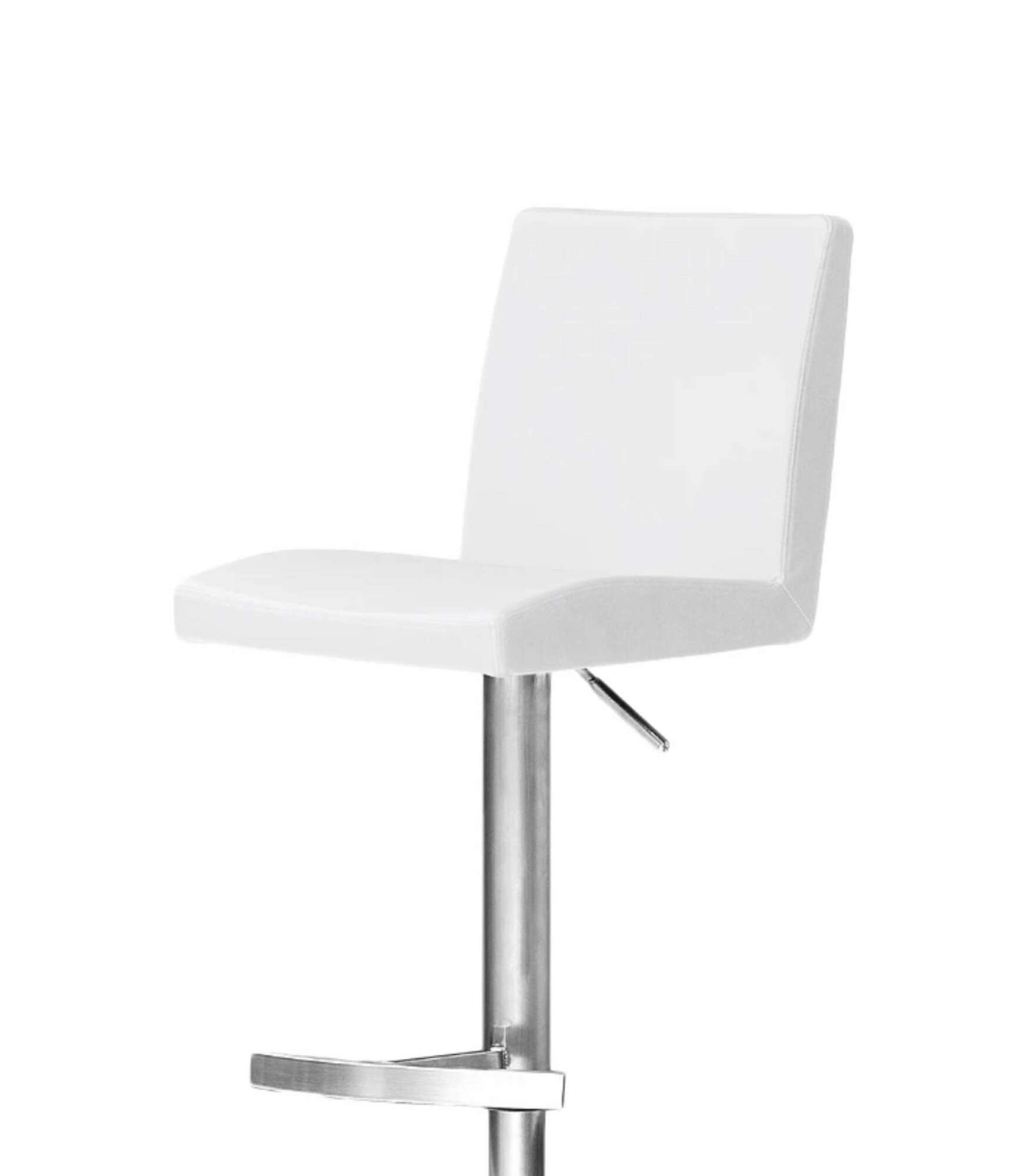 Barstuhl Kunstleder Metall Weiß 1