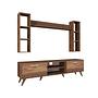 Lowboard with wall shelf walnut brown 8