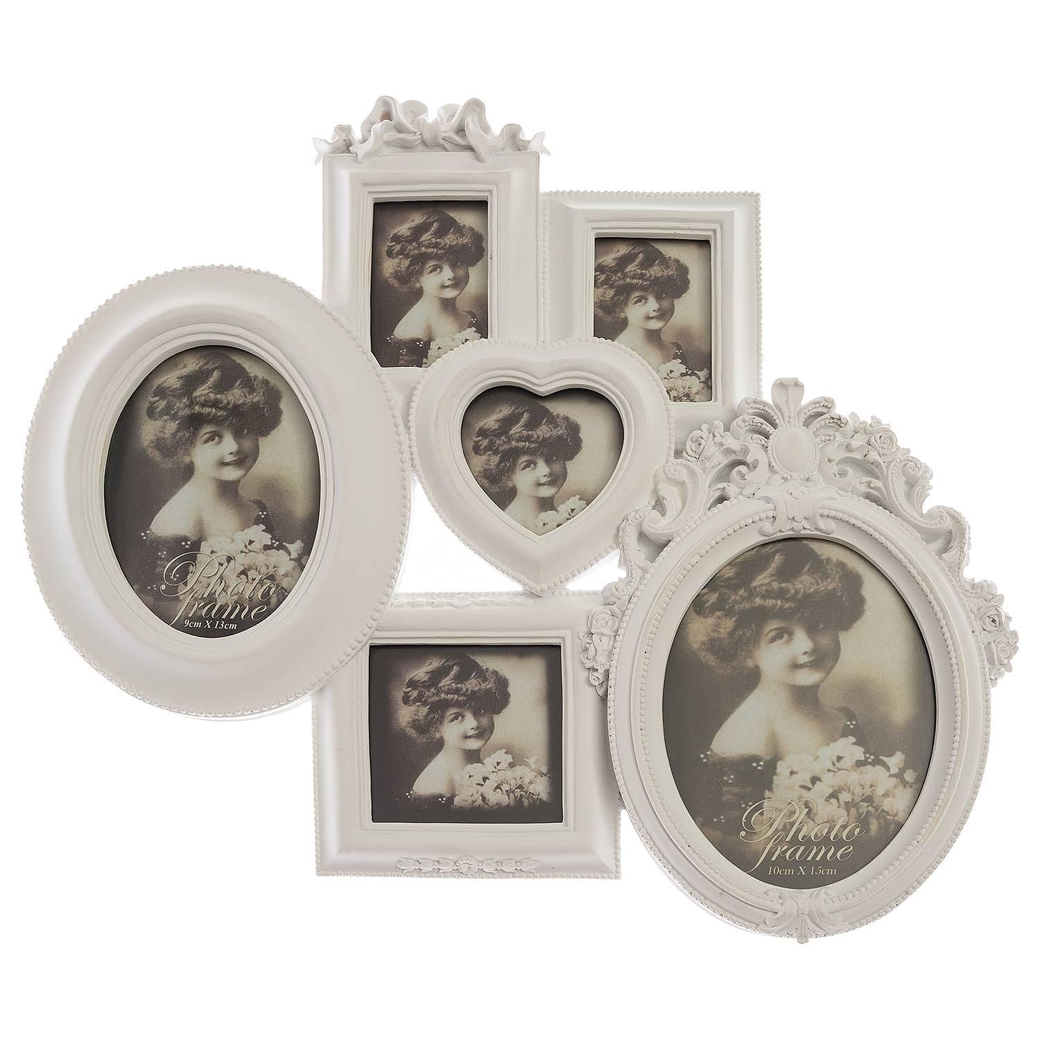 Family Bilderrahmen Lora (6-teilig) Polyresin Antikweiß 0