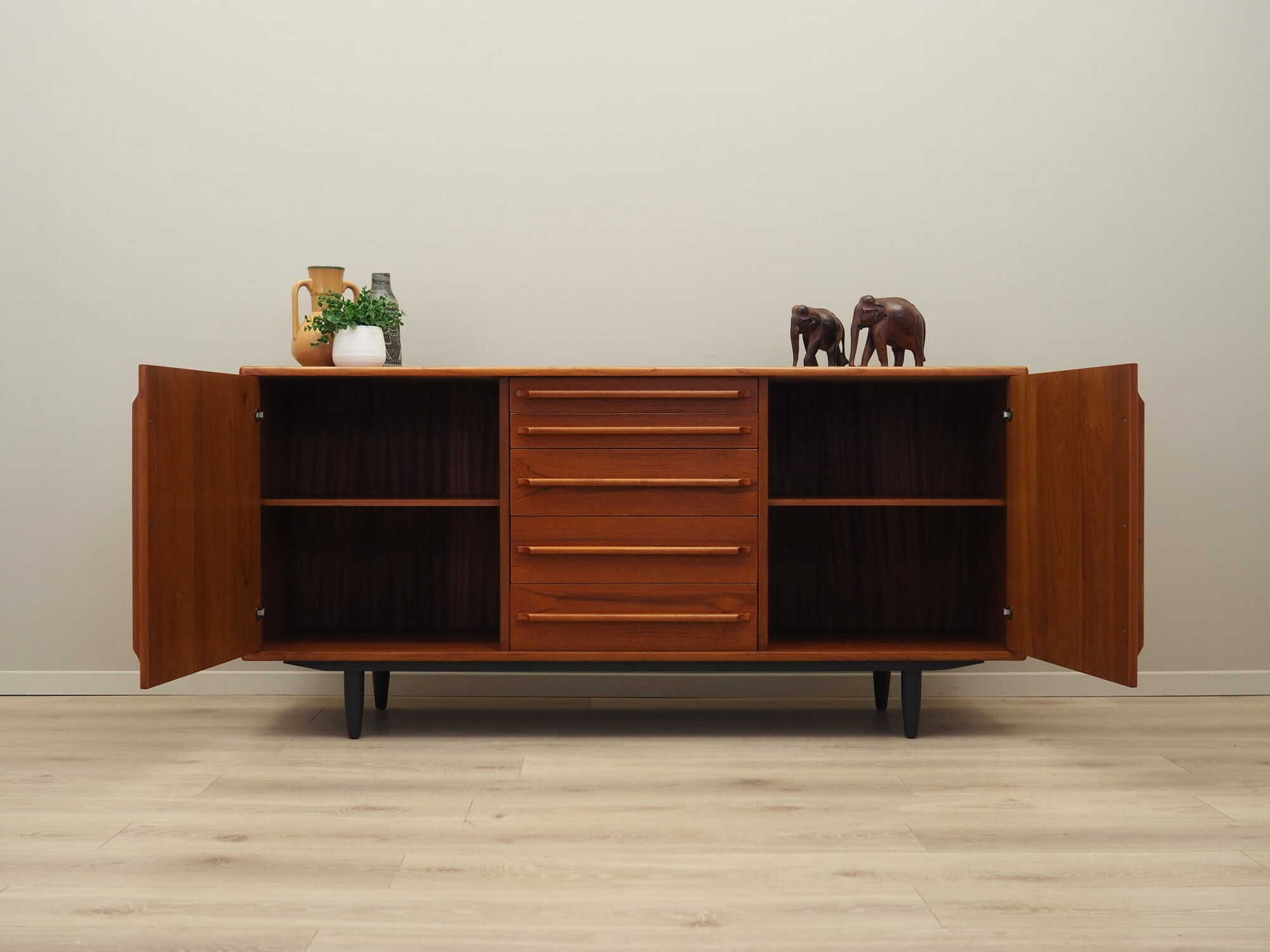 Vintage Sideboard Teakholz Braun 1970er Jahre 2