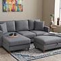 Eva Sofa Récamiere Links mit Hocker Grau 1