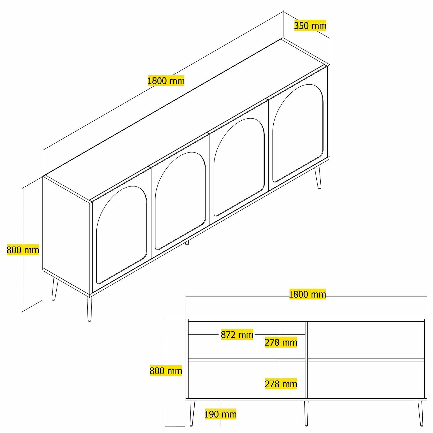 Lyon 80 Console Cream Gold Wood Veneer 7