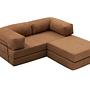 Comfort Schlafsofa 2-Sitzer mit Hocker Braun 6