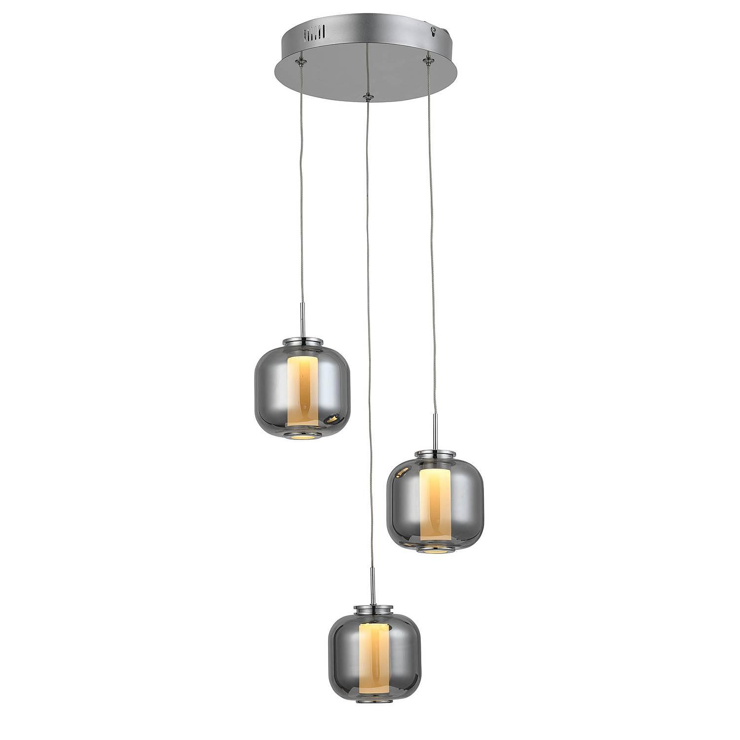 Rafa II LED-Pendelleuchte Acrylglas Edelstahl 1