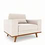 Armchair Japandi 1-Seater Fabric Beige 7