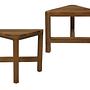 2x Dreieckiger Beistelltisch Teakholz 0