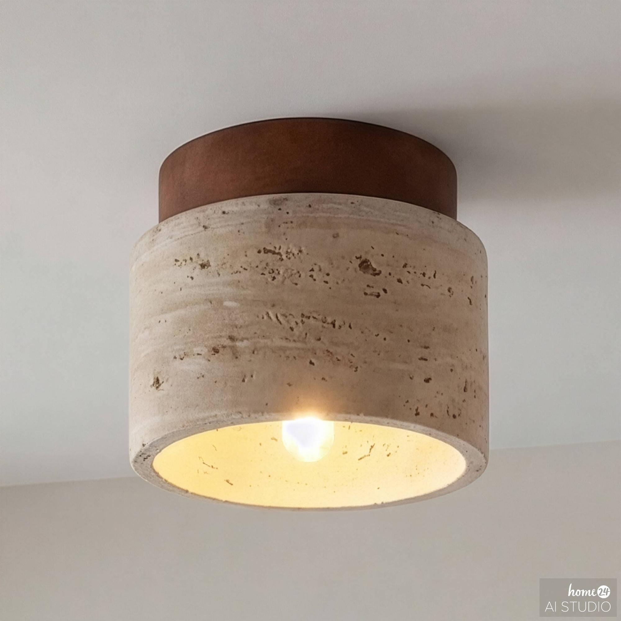 Prelo Deckenleuchte 1-flammig Kiefer Massiv Marmor Braun 1